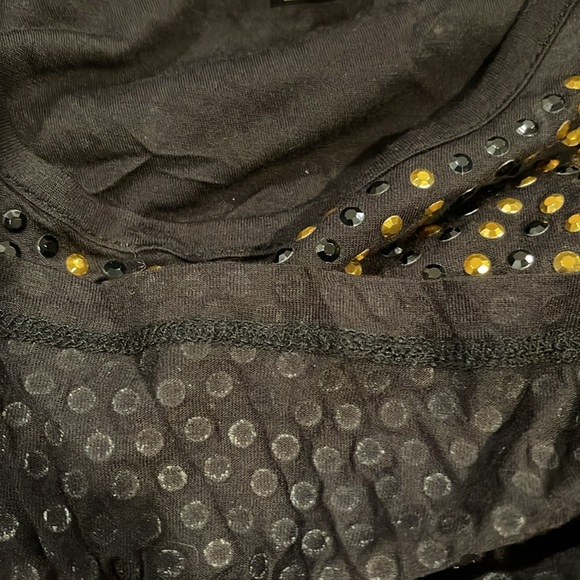 Michael Kors Black Jersey Knit Metallic Studded Sleeveless Midi Dress XS - Picture 8 of 8